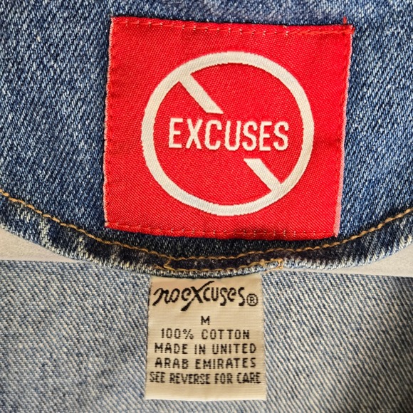 Vintage No Excuses Jeans Denim Vest, 100% Cotton, Medium - Picture 7 of 12